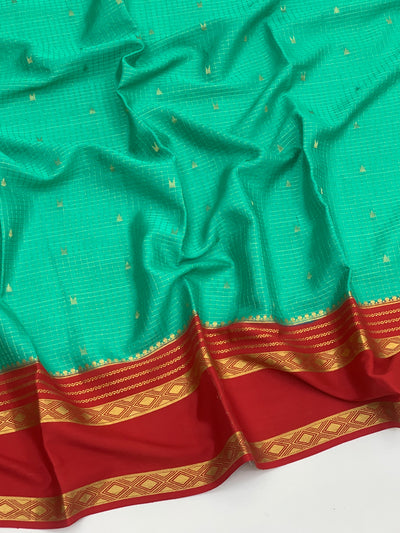 Mysore Silk Saree Sea-Green In Colour