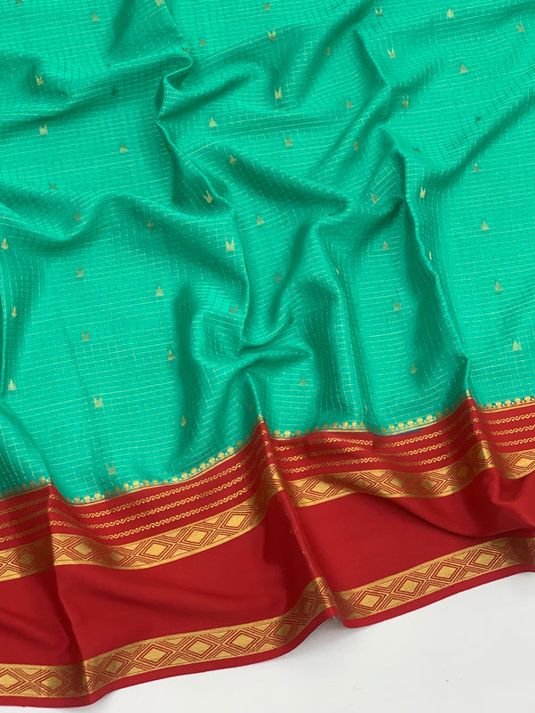 Mysore Silk Saree Sea-Green In Colour