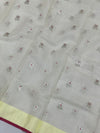 Zari Kota Saree Half-White In Color