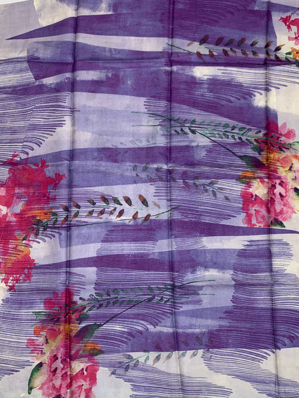 Tussore Printed Saree In Multi-Colour