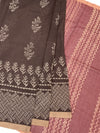 Earthy Crimson & Brown Cotton Kota Saree