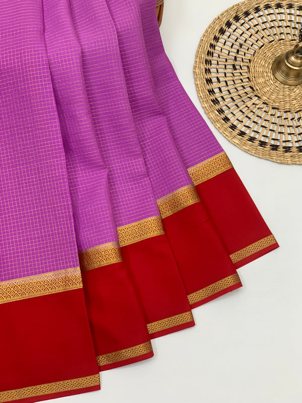 Mysore Silk Saree Lavender In Colour