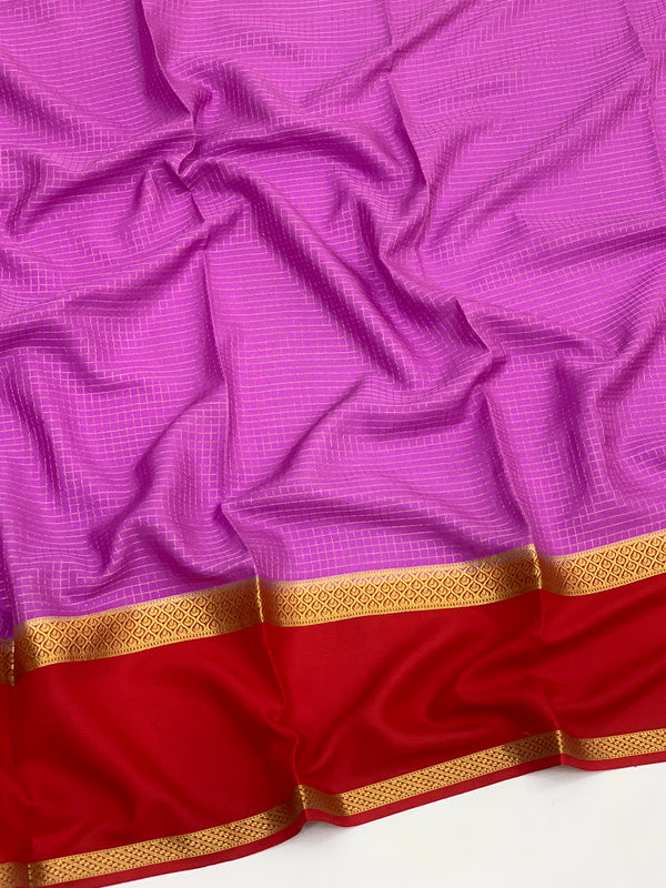 Mysore Silk Saree Lavender In Colour