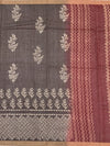 Earthy Crimson & Brown Cotton Kota Saree