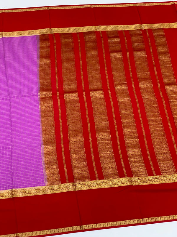 Mysore Silk Saree Lavender In Colour