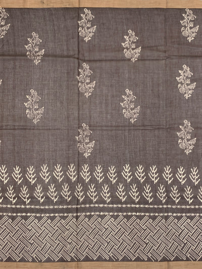 Earthy Crimson & Brown Cotton Kota Saree