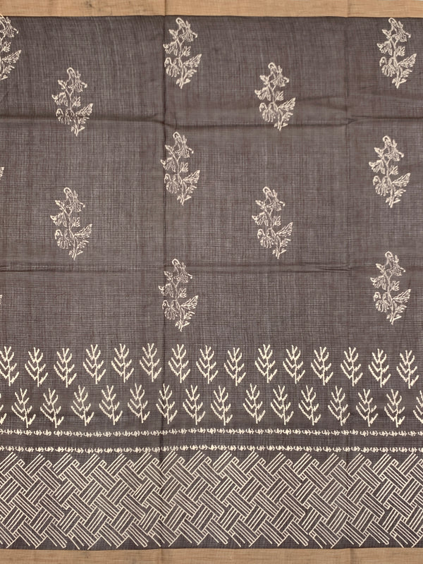 Earthy Crimson & Brown Cotton Kota Saree