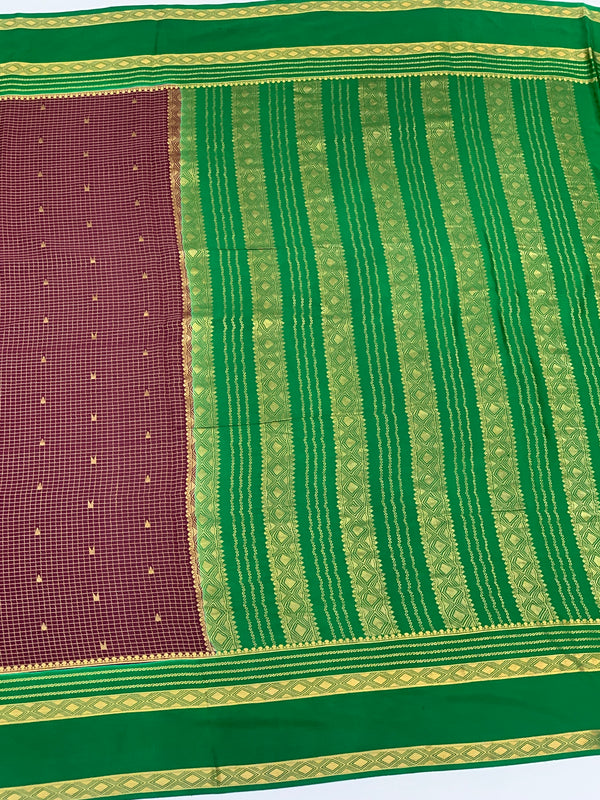 Mysore Silk Saree Wine In Colour