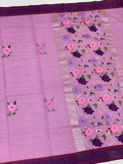 Zari Kota Saree Lavender In Color
