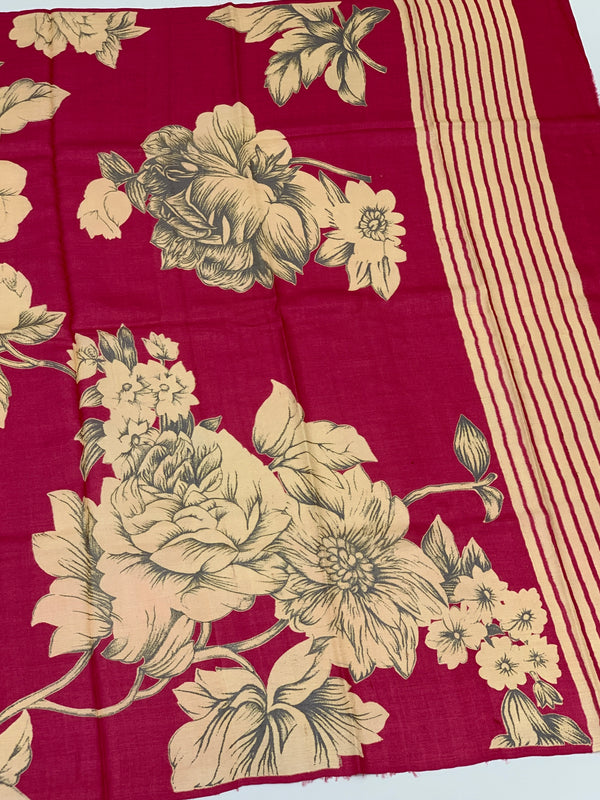 Tussore Printed Saree Pink In Colour