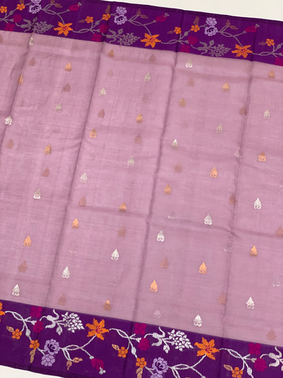 Zari Kota Saree Mauve In Color