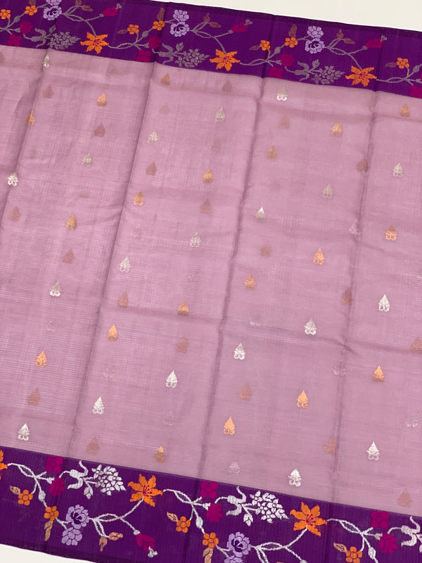 Zari Kota Saree Mauve In Color