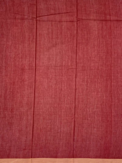 Earthy Crimson & Brown Cotton Kota Saree