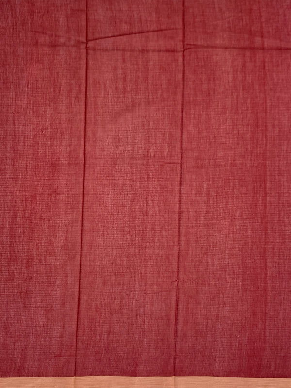 Earthy Crimson & Brown Cotton Kota Saree