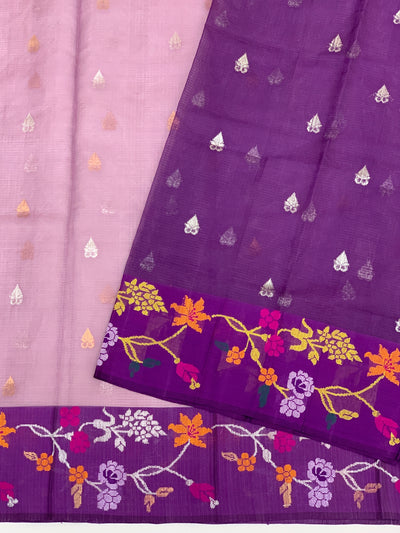 Zari Kota Saree Mauve In Color