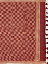 Earthy Crimson & Cocoa Brown Hand-Block Printed Cotton Kota Saree