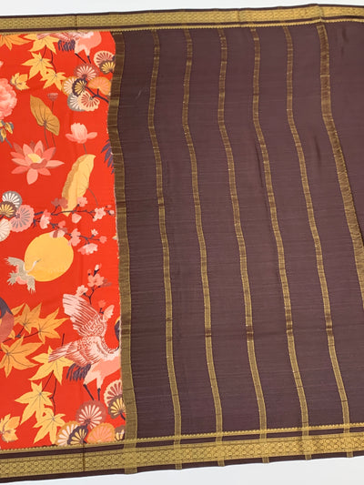 Mysore Silk Saree Red In Colour