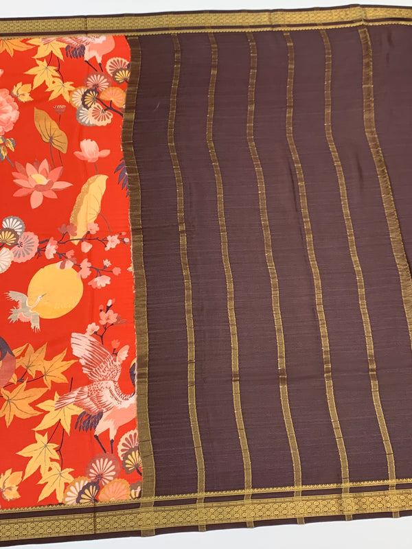 Mysore Silk Saree Red In Colour