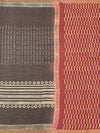 Earthy Crimson & Cocoa Brown Hand-Block Printed Cotton Kota Saree