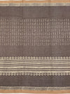 Earthy Crimson & Cocoa Brown Hand-Block Printed Cotton Kota Saree