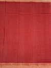 Earthy Crimson & Cocoa Brown Hand-Block Printed Cotton Kota Saree