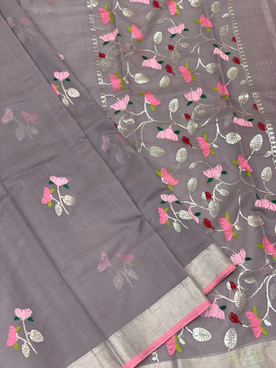 Zari Kota Saree Lilac In Color
