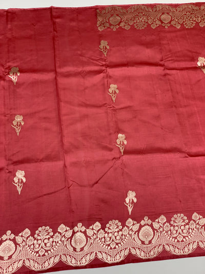 Chanderi Silk Saree Onion-Pink In Colour