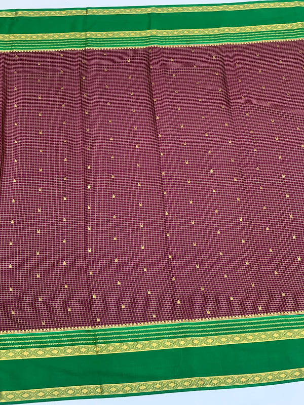 Mysore Silk Saree Wine In Colour