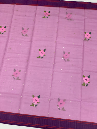 Zari Kota Saree Lavender In Color