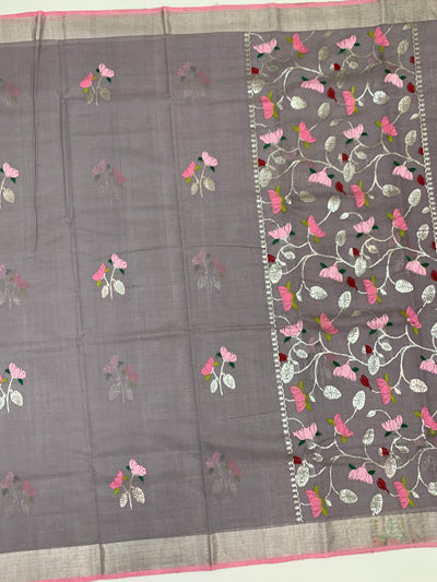 Zari Kota Saree Lilac In Color