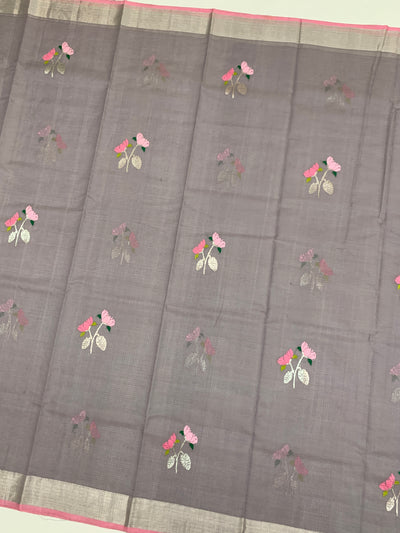 Zari Kota Saree Lilac In Color