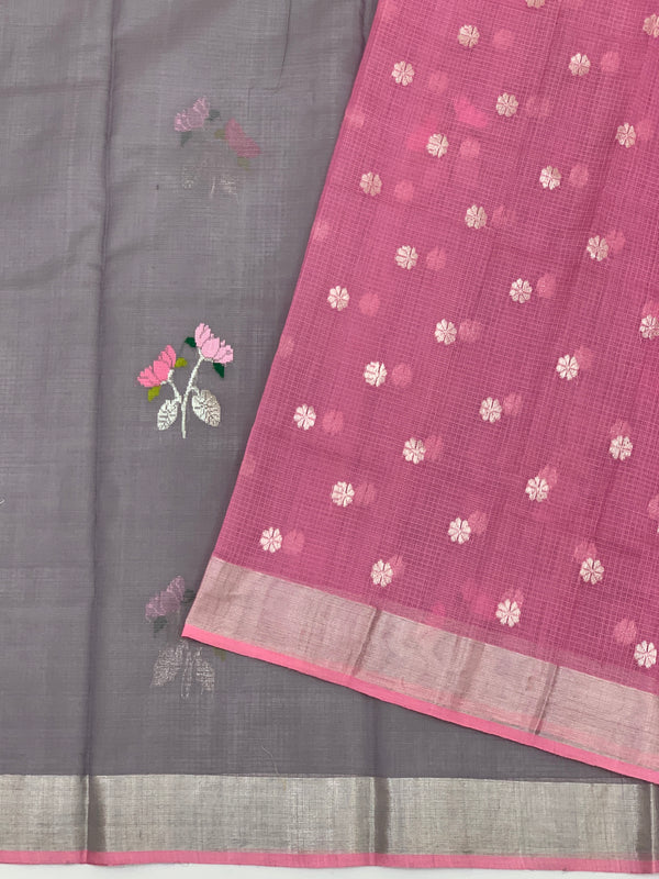 Zari Kota Saree Lilac In Color