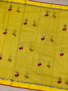 Zari Kota Saree Yellow In Color