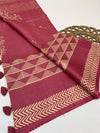 Timeless Grace In This Onion-Pink Tussore Printed Saree