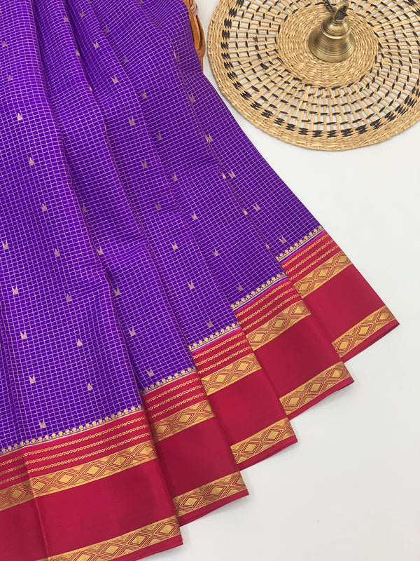 Mysore Silk Saree Violet In Colour