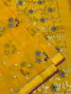 Zari Kota Saree Mango-Yellow In Color