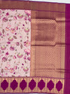 Ethereal Pink & Magenta Printed Banarasi Silk Saree with Pichwai Lotus Motifs
