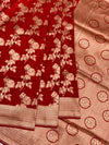Scarlet Rose Banarasi Saree in Soft Cotton-Silk