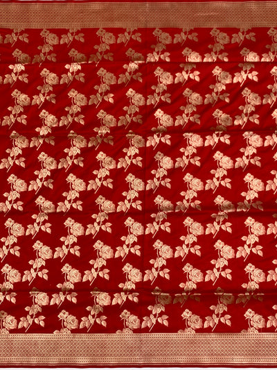 Scarlet Rose Banarasi Saree in Soft Cotton-Silk