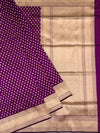 Regal Purple Banarasi Silk Saree with Intricate Gold Zari Buttis