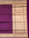 Regal Purple Banarasi Silk Saree with Intricate Gold Zari Buttis