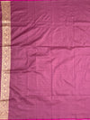 Deep Plum Banarasi Silk Saree with All-Over Gold Zari Floral Jaal