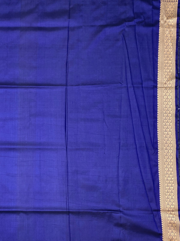 Royal Blue Floral Jaal Banarasi Silk Saree
