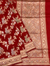 Imperial Crimson Red Banarasi Saree with Gold And Silver Meenakari