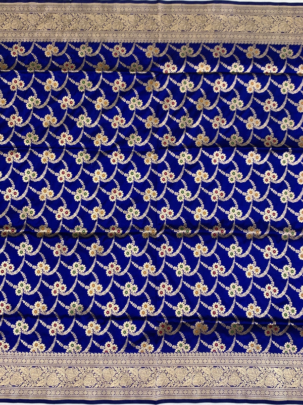Royal Blue Meenakari Banarasi Silk Saree