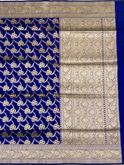 Royal Blue Meenakari Banarasi Silk Saree