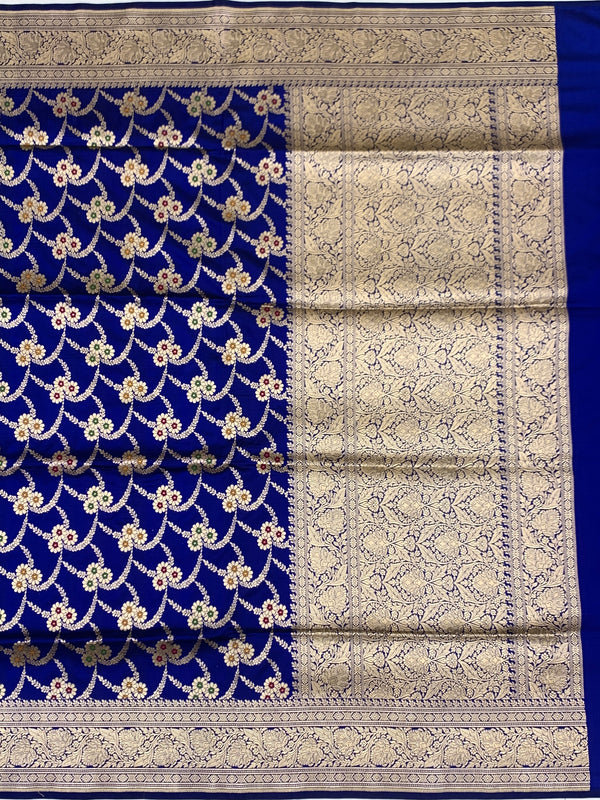 Royal Blue Meenakari Banarasi Silk Saree