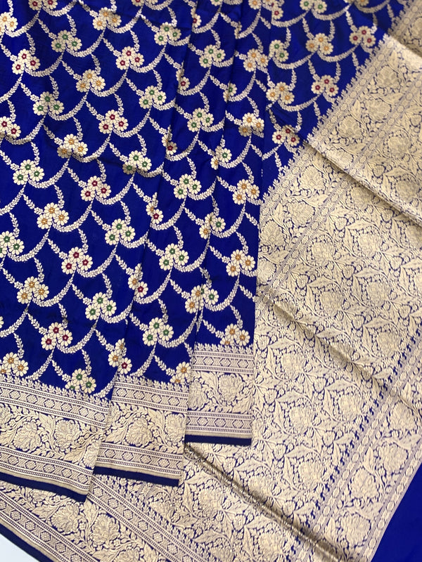 Royal Blue Meenakari Banarasi Silk Saree