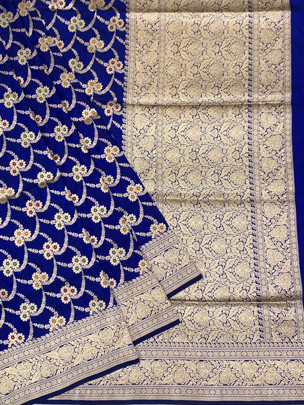 Royal Blue Meenakari Banarasi Silk Saree