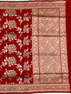 Imperial Crimson Red Banarasi Saree with Gold And Silver Meenakari